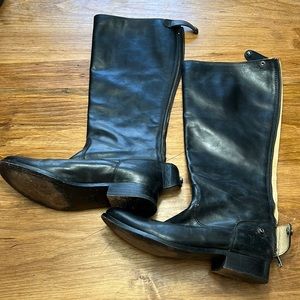 Frye Black Melissa Zip Back button boots